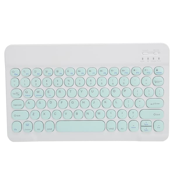 Trådløst Bluetooth-tastatur til tablet, smartphone, computer, rund tastehætte, 10 tommer, lysegrøn