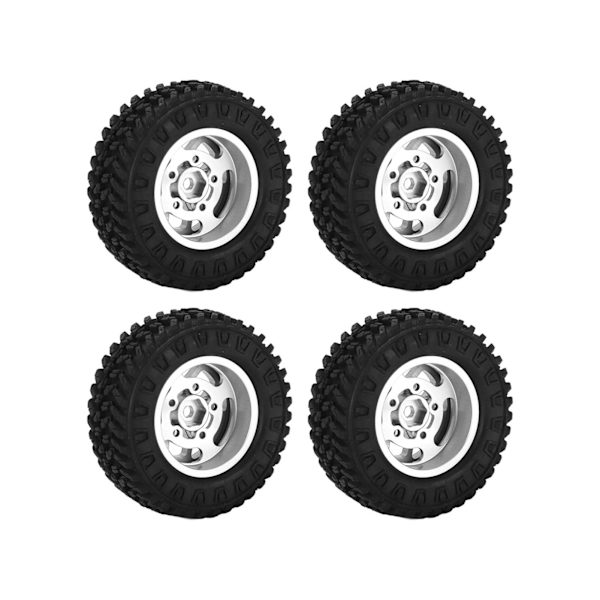 4 stk. 7 mm metalfælg gummiring til AXIAL SCX24 1/24 RC bil opgraderingstilbehør sølv