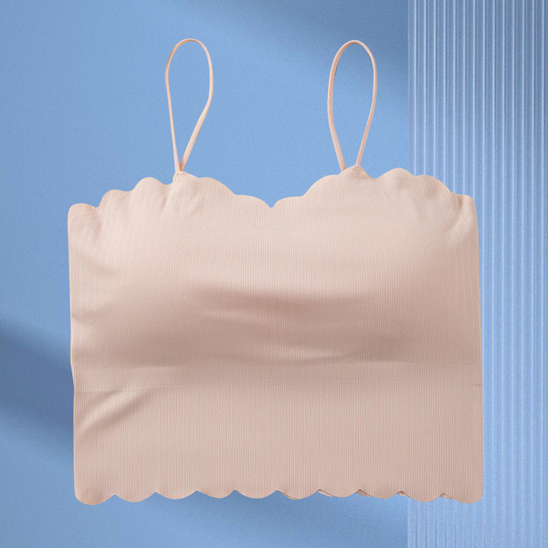 Kvindes Kort Tanktop Spaghettistropper Slim Fit Polstret Sømløs Tanktop til Daglig Brug Pink Fri Størrelse