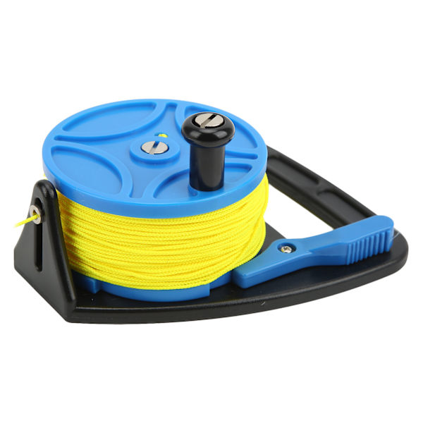 Dykkerhjul Spole Fingerhjul Anker Reb Spole Multi Formål med Gul Wire til Hule Eksil Dykning Blå