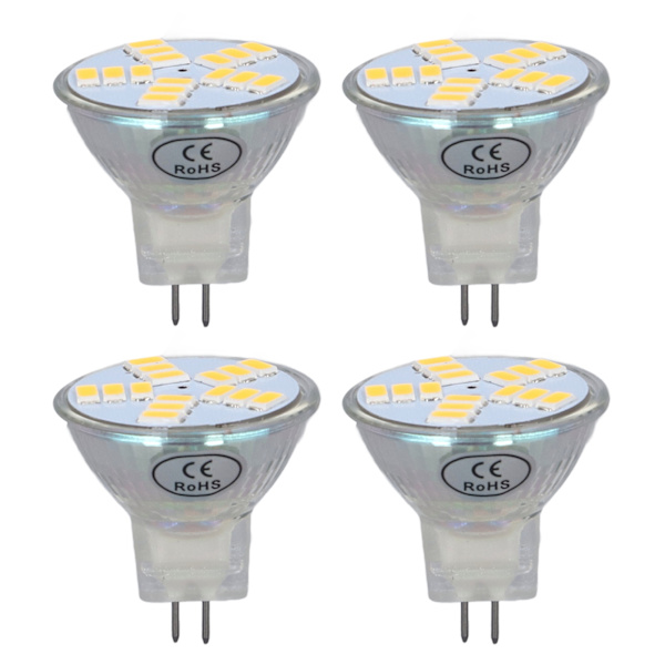 4 st MR11 LED-lampa 5W 500lm Lamputbyte med 15 pärlor Dubbel stiftbas för strålkastare Landskapslampa Varmvitt