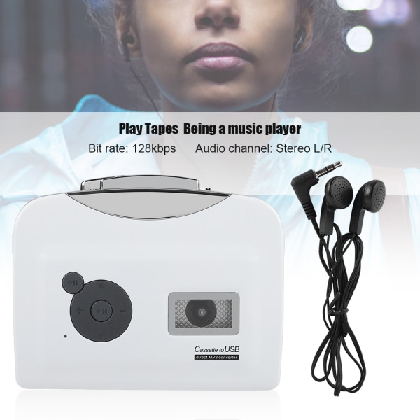 Kannettava kasettinauha MP3-muuntimeksi USB muistitikku Capture Audio Music Player