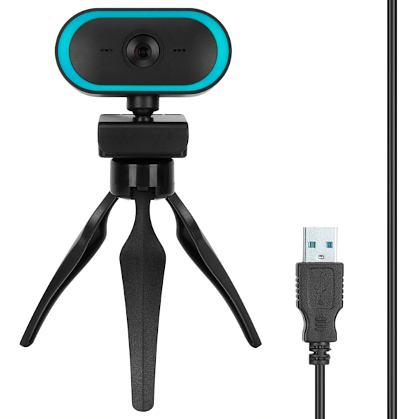 Dator kamera USB webbkamera High Definition 2K webbkamera för live videokonferensBlå