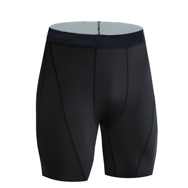Män Kort Leggings Polyester Elastisk Snabbtorkande Män Sportbyxor för Sport Basketboll Fotboll Svart L