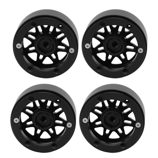 4 stk. For SCX10 Hjulnav Sølv Svart Aluminium Legering Stabil Enkel å Installere RC Hjulnav for Traxxas Utskifting