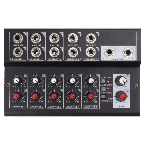 MIX5210 Lydmixer Digital Mixer 10-kanals kompakt studiemixer Keyboards Mixer til hjemmestudieoptagelse 100‑240V EU-stik