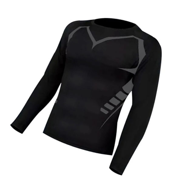 Tränings-Sweatshirt för Män, Tight, Långärmad, Snabbtorkande, Sport, Utomhuslöpning, Fitnesskläder, Svart, XL