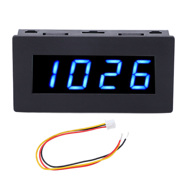 4-numeroinen LED-näytöllinen monitoiminen kierroslukumittari RPM-pyörimisnopeustesteri kaapelilla DC 8-15 V sininen taustavalo
