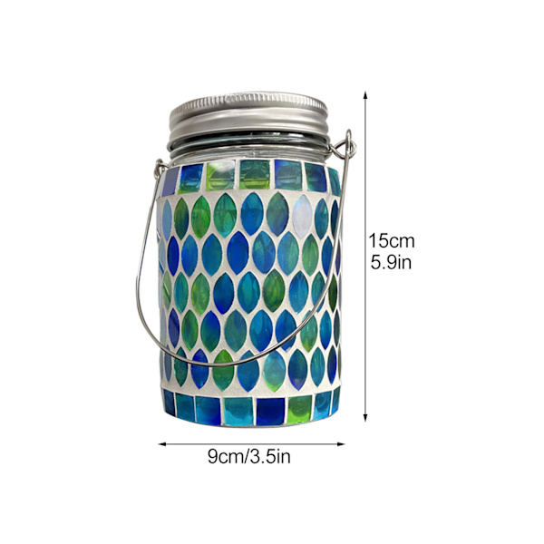 Solcelledrevet mosaik lanterne lys IP44 vandtæt indlagt falmebestandigt mosaik glas lys
