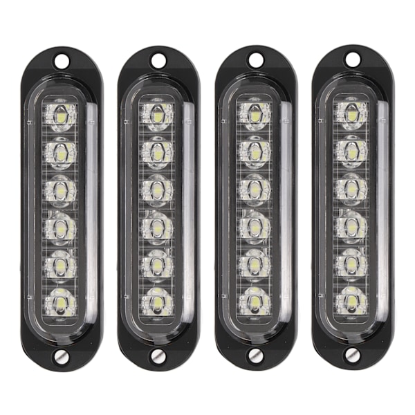 4 stk. Lastvogns Sidelys Høj Lysstyrke 90LM IP65 Vandafvisende 6 LED'er Lastvogns Nødlys 12‑24V Hvid