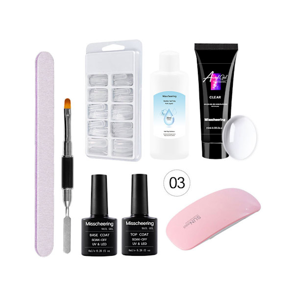 15 ml nagelförlängningslimset nagelform dubbelhårig borste nagelkristallförlängningslimset kristalllimset A3