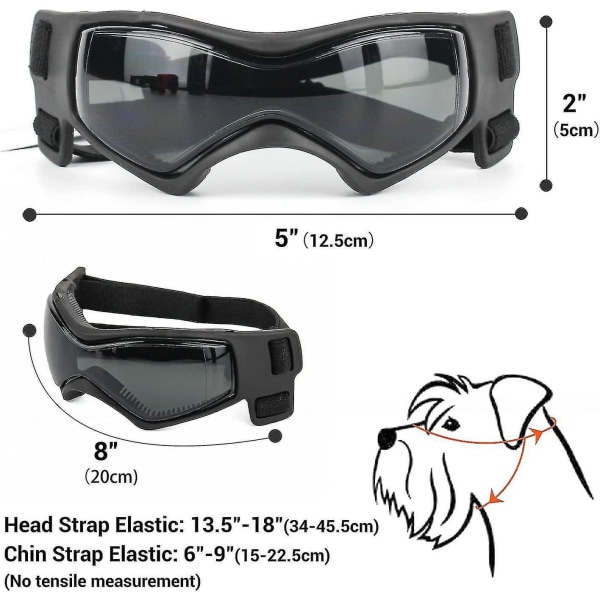 Moderigtige røde hundesolbriller - UV/vandtæt/vindtæt, justerbar rem - ideel til små og mellemstore hunde