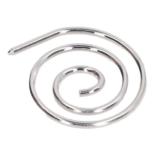 Spiralformad cirkulär sticka i rostfritt stål, rostfri, slät spets, handgjort stickverktyg för stickare, silvervit, 1 st