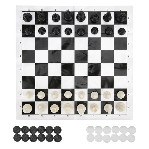 2 in 1 -matkalautapelisetti Set shakki- ja set lapsille ja aikuisille