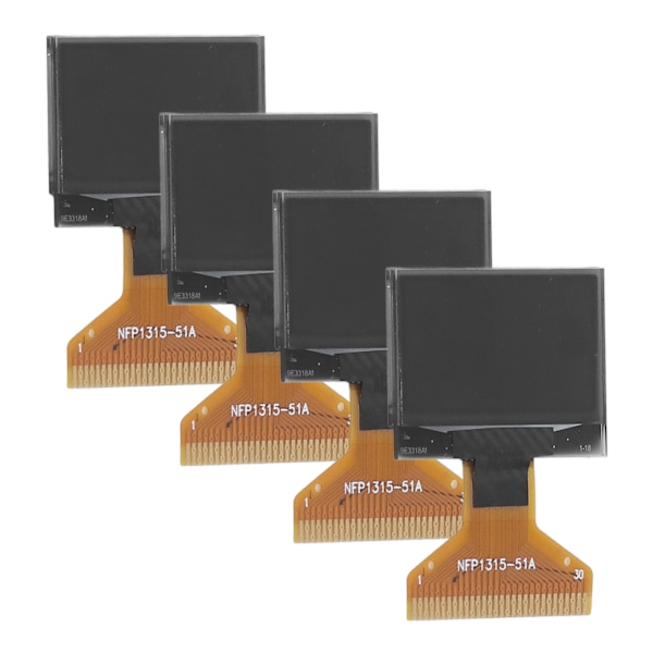 4 st LCD-skärmmodul tunn plastfilm 128 x 64 liten 30PIN-skärmmodul 0,96 tum vit visning