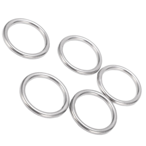 5 stk. Sveiset O-ring Rustfritt stål Marine Grade Rund Ring for Seiling Dykking Bagasje 4x30mm