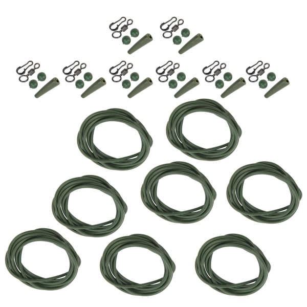 8 st ABS+kopparlegering bärbara silikonhårriggar Svängbara karpfisketillbehör (grön)