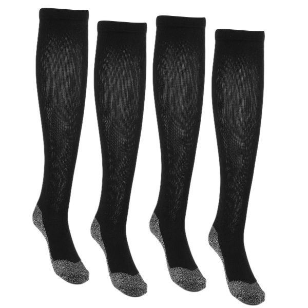 2 par sports kompresjonssokker konstant temperatur oppvarmet aluminiumsfiber fotvarmer lang