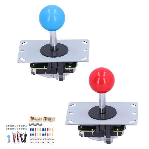 LED Arkade Knapper 5V 2 Spiller Elektroplettering Joystick DIY Dele Sæt til PC Spil