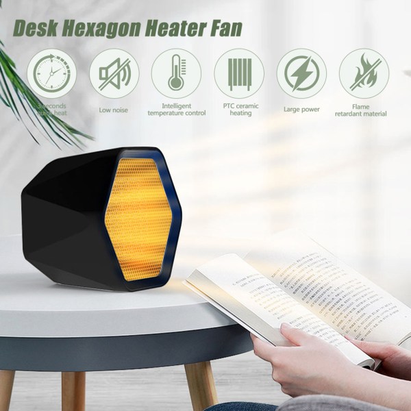 Mini Desk Heater 1000W PTC keraaminen lämmitin säädettävällä termostaatilla toimistopöytään sisätiloihin