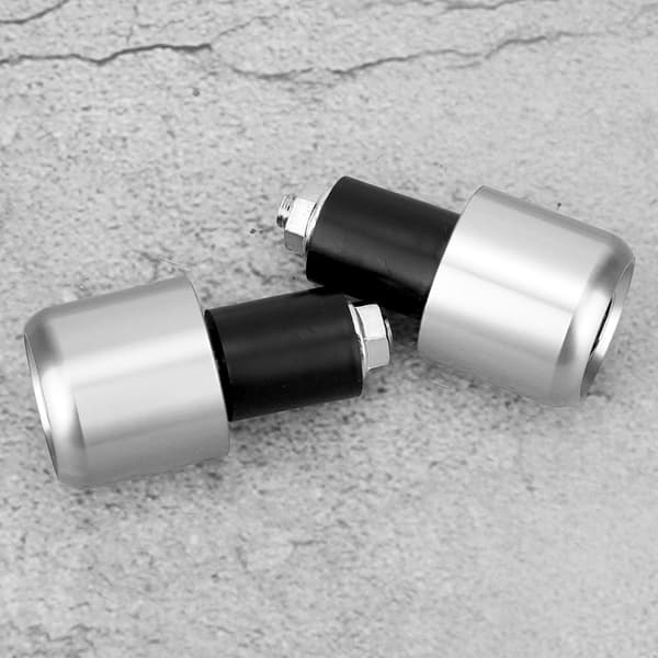 2 stk. Motorcykelstyr Endeprop 22 mm Diameter Sølv Modifikationstilbehør