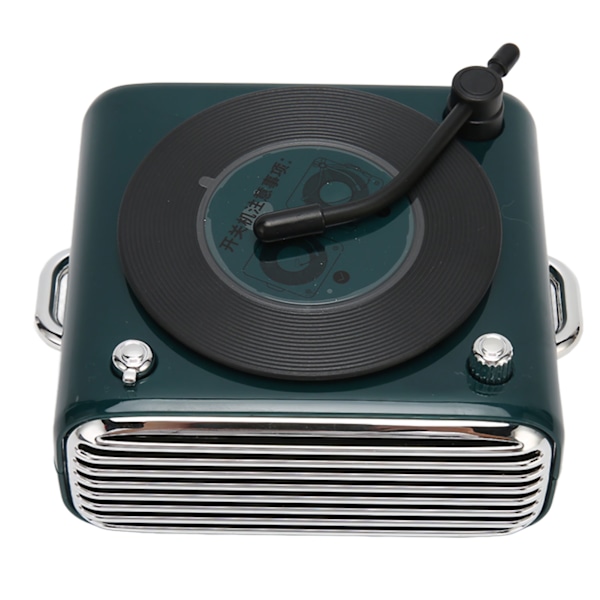 Bluetooth 5.0-högtalare i vinylspelar-stil, gammaldags klassisk stil, hög volym, trådlös Bluetooth-högtalare, grön