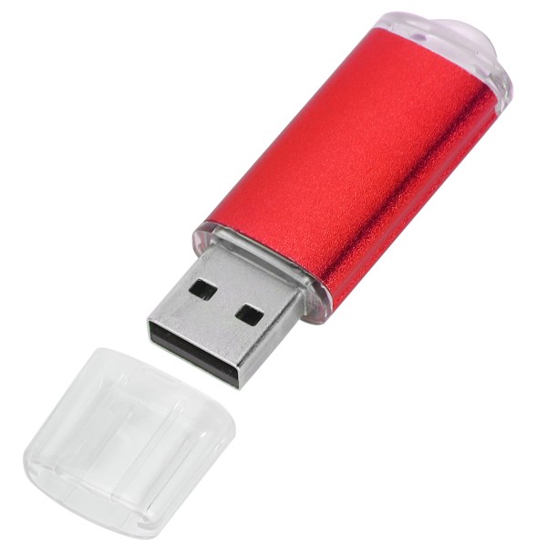 USB Flash Drive Transparent Cover Rød Bærbar Memory Stick til PC Tablet128GB