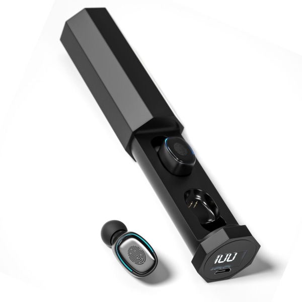 Trådløse Bluetooth-ørepropper Stabil tilkobling Støyreduksjon Håndfri samtale TWS Sports-øretelefoner Sort