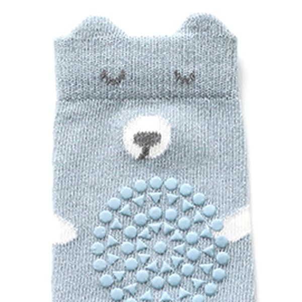 Baby Knäskydd Strumpor Set Mjuk Bomull Förhindra Halkpunkter Krypande Knä Fotskydd Blå L 2-4 År Gammal