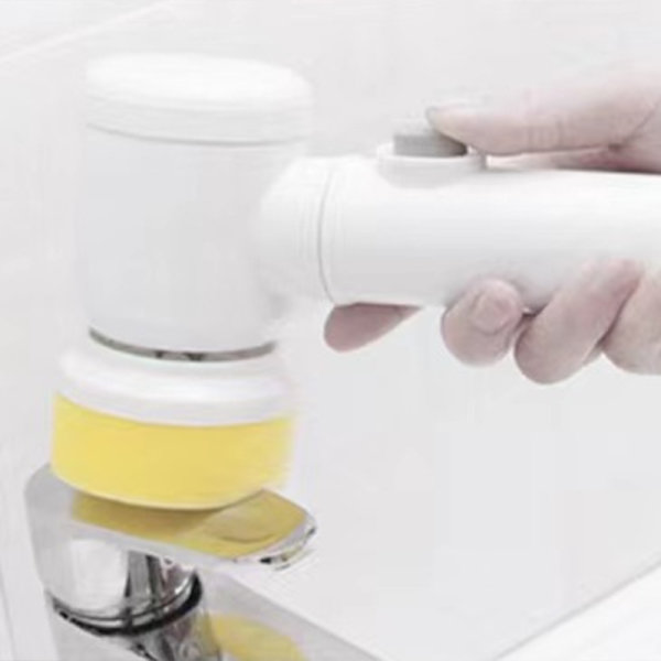 Elektrisk Spin Scrubber Multifunksjonell Håndholdt Trådløs Skrubbørste med 3 Rengjøringshoder for Hjem Kjøkken Batteridrevet