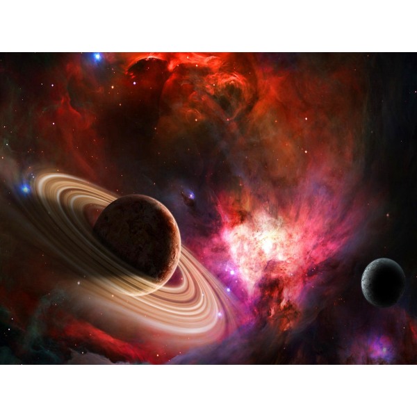 Solar System Planets Diamantmaleri for Stue - 40x30cm