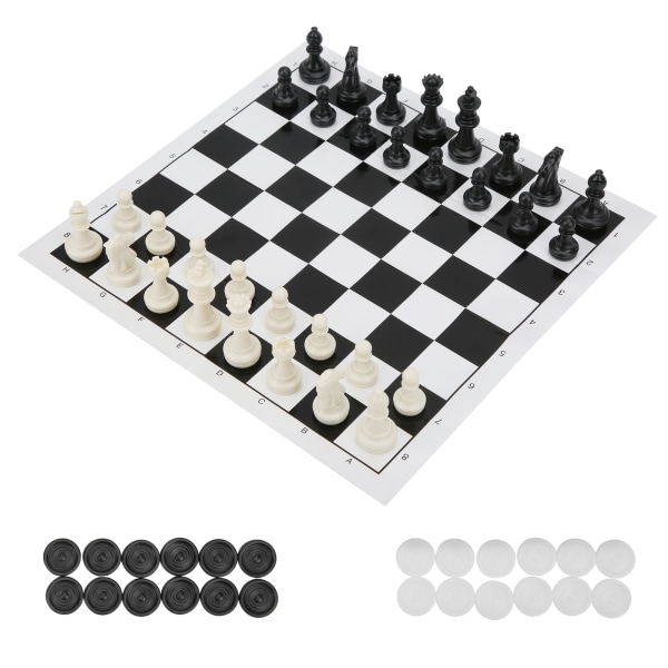 2 in 1 -matkalautapelisetti Set shakki- ja set lapsille ja aikuisille