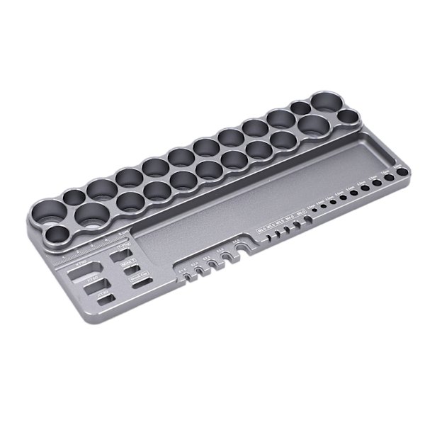 RC Verktygsförvaringsställ Aluminiumlegering RC Skruvmejsel Sax Verktygssats Organizer med Fästhål Grå