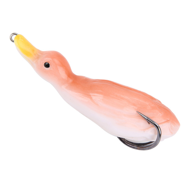 Fiskeagn i kunstig andeform Naturtro, blød silikone lokkefiskebademad med krogOrange