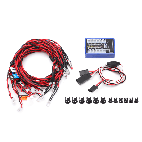 Kirkas 12 LED Vilkkuvalo Järjestelmä 12-LED Valosarja RC Autoihin 4.8 ‑ 6V DC
