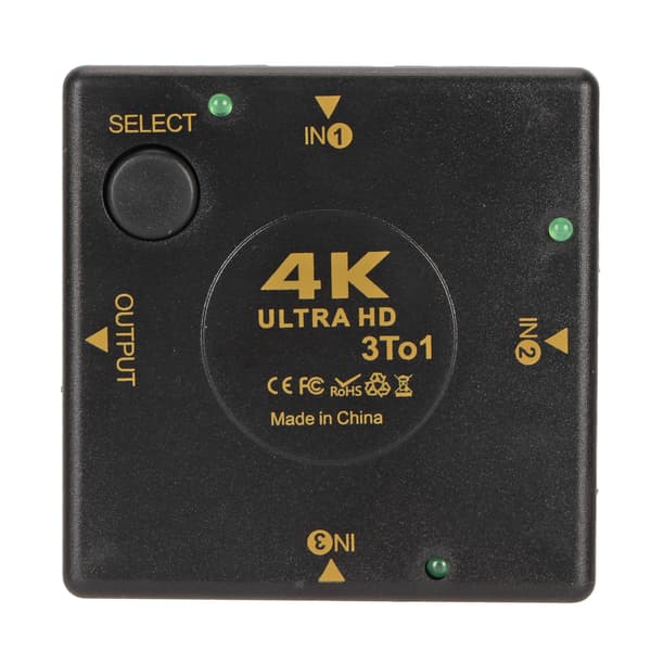 HD Multimedia Interface Switch 3 ind 1 ud 4K understøtter 3D video switcher vælger til PC spillekonsol TV projektor