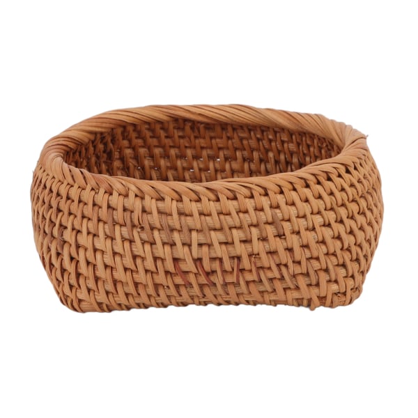 Rattan Storage Basket Hand Woven Simple Exquisite Rattan Organizer Storage Basket for Tea Sets Tableware M