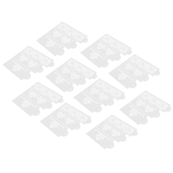 10 set kaksprayform kakgräns präglingsform fondant dessert bakningsstencilar