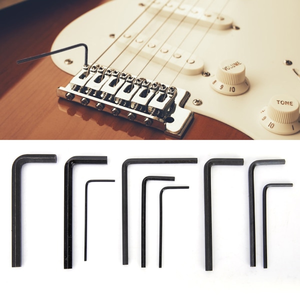 Universal Guitar Neck Bridge Tuner sekskantnøkkelsett 1,5 2,0 2,5 3,0 4,0 5,0 mm 1/20in 1/8in 3/16in