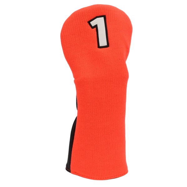 Golfkøllebetræk Blandet stof hovedbeskytter strikket polyester vandtæt PU med 1 nummer til træningskonkurrence Orange og sort
