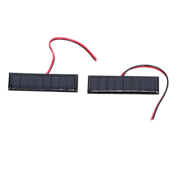 2 stk. 0.2W 4V Solcellepanel med Elektronisk Ledning Polysilisium Solcellepanel for Vitenskap 75x25mm