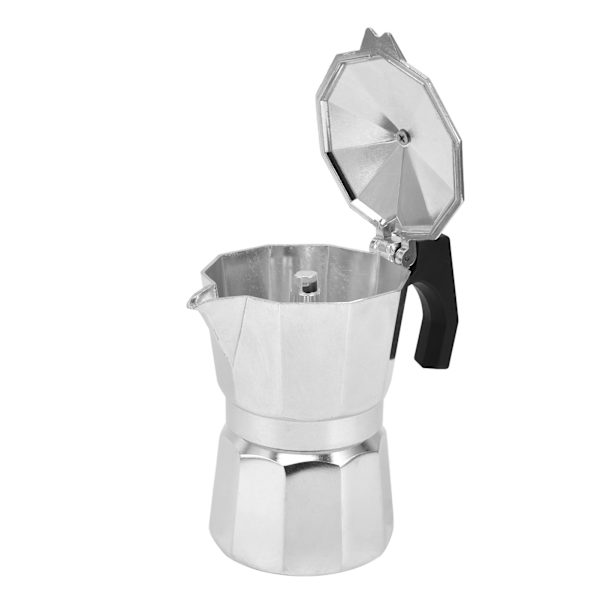 Kaffetillverkare för spishäll, kaffekokare i aluminium, åttakantig form för stark smak, 150 ml
