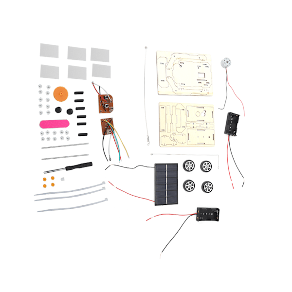 DIY Aurinkoautomallisarjat Puinen Langaton Kaukosäädinauto Koulutustieteellinen Rakennussarja Lapsille Tyyppi A