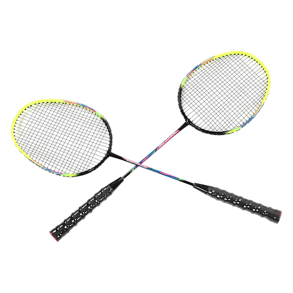 1 Par Grön Badmintonracket Set - Trendigt, Lätt, Bekvämt Grepp, Halksäkert
