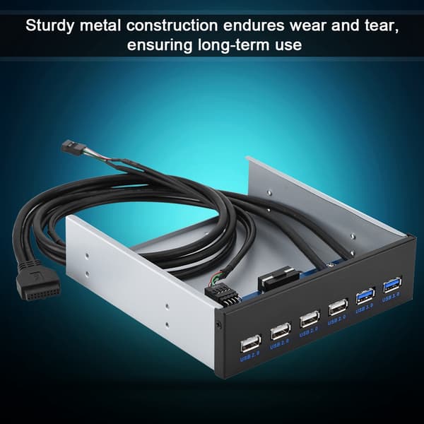 9PIn 19PIN til 2 * USB3.0 + 4 * USB2.0 6 Interface Metal Front Panel USB Hub