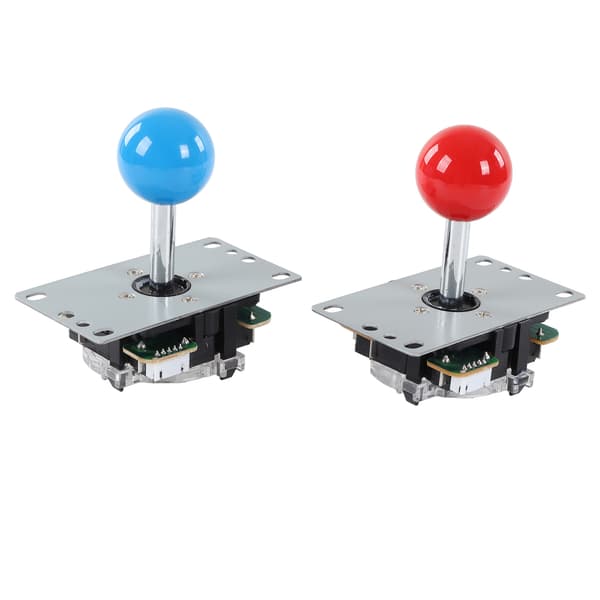 2 Spelare DIY Arkad Kit USB Board Game Encoder Joystick Arkadknappar Set för Vänner Samling Blå och Röd