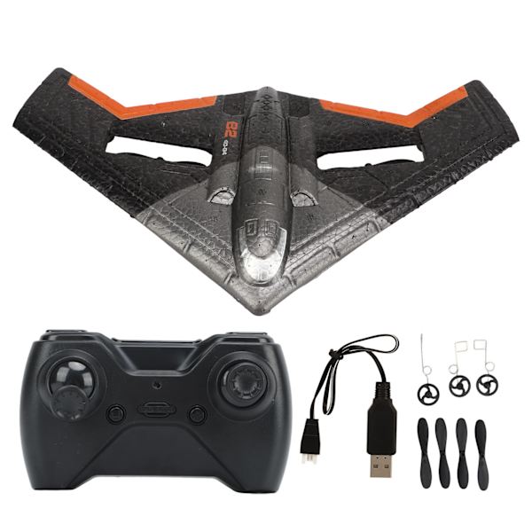 2,4 GHz RC Glider Flygplanmodell Kollisionssäker Glidande Fjärrstyrd Flygplan Leksak för Barn Orange 1 Batteri