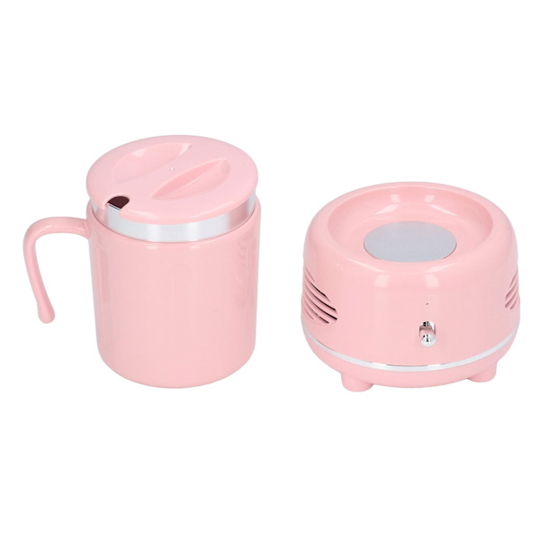 Kyl- och värmekopp, enkel att använda, snabb kylning och uppvärmning, aluminiumkropp, stabil, halkfri, kaffevärmare för kaffebjörn, rosa