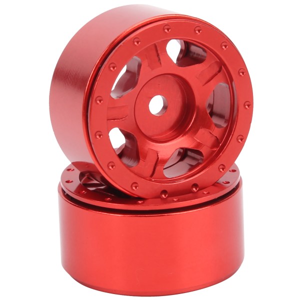 2st RC aluminiumlegeringshjulnav för Axial SCX24 90081 1/24 RC biluppgraderingsdelar Röd