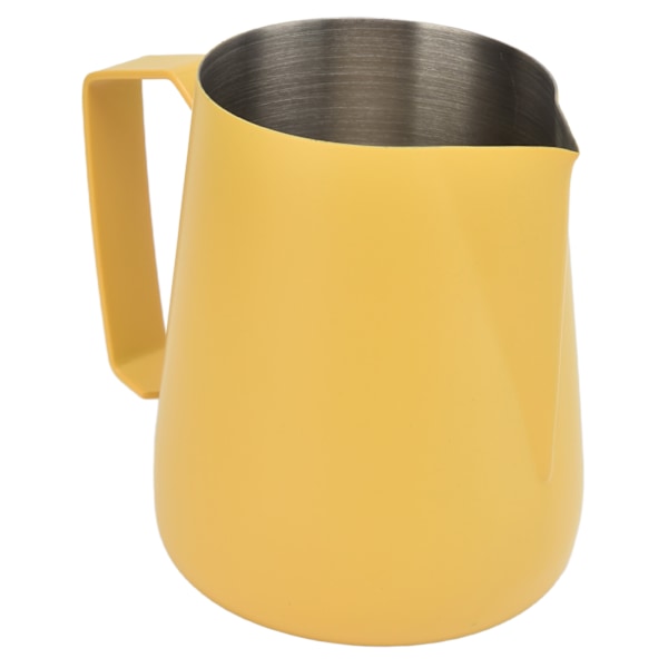 Mjölkskummare Pitcher Tjockare Skummare Kopp 450ml med Spetsig Pip för Kaffemaskin CafeGul